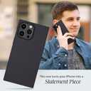 Cocomii Rectangle Case for iPhone 13 Pro Max/12 Pro Max, Wireless Charging Compatible, Matte Black Silicone