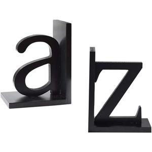 FUYU 1 Pair Creative Letter Wood Bookend Book Stand Home Decoration