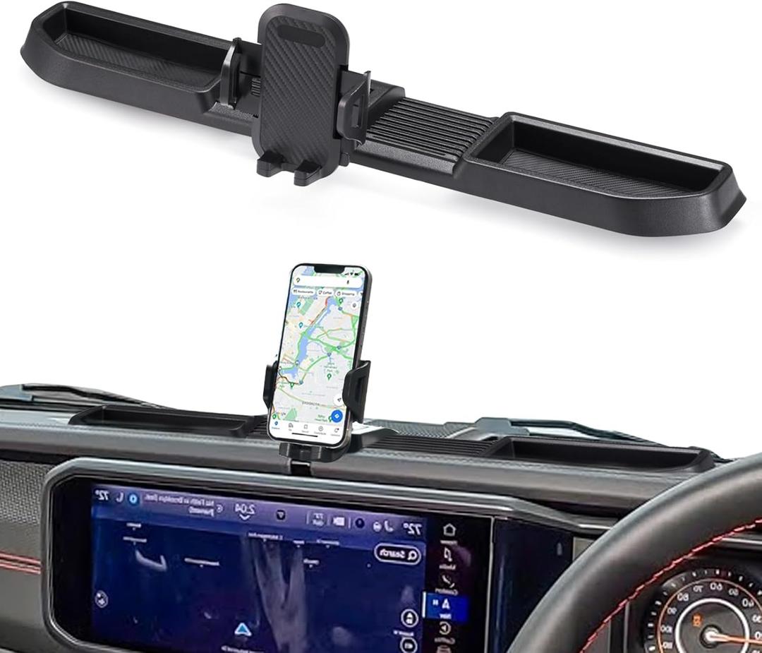 FIERYRED Phone Mount for 2024 2025 Jeep Wrangler JL JLU JT Gladiator Multi-Mount Car Cell Phone Holder Dash Tray System Kit, Not for Wrangler 4xe/Oil-Electric Hybrid Version