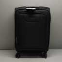 23-inch Luggage, Softside Suitcase With TSA Lock, 8 Spinner Wheels, Front Exterior Pocket, 3 Interior Pockets For Dry and Damp Clothes/Towels Separately, Black