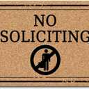 Entrance Welcome Mat No Soliciting Hello Doormats (23.6 X 15.7 inch) Non-Woven Fabric Top with a Anti-Slip Rubber Back Funny Doormat Prank Gift Indoor/Outdoor Doormats Machine Washable