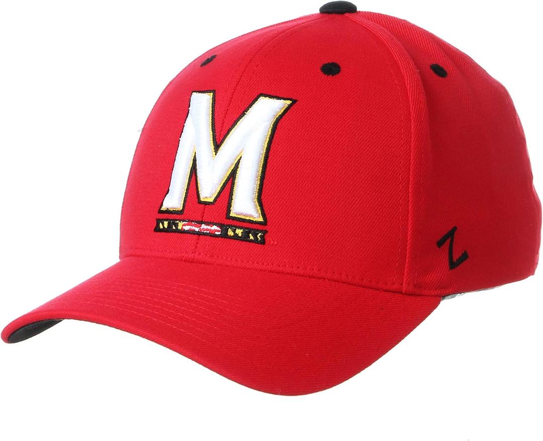 Men's Top of the World Red Maryland Terrapins Primary Logo Staple Adjustable Hat