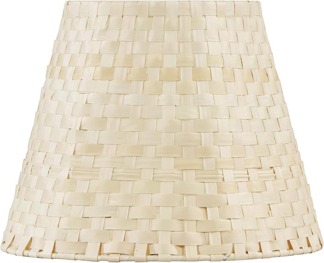 Aspen Creative 32984, Empire Natural Palm Leaf Spider Shade, 6" Top x 10" Bottom x 8" Slant