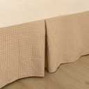 Bed Skirt, Bed Skirt Queen Size, Pleated Waffle Weave Bed Skirt with Split Corners, Queen Bed Skirt 18 Inch Drop (Light Camel, Queen - 18" Drop)