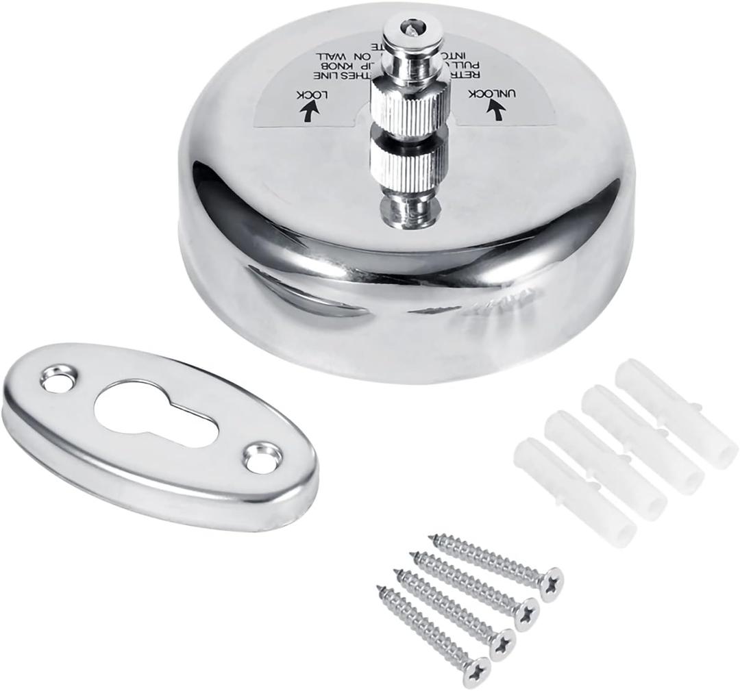 Retractable Clothesline for Bathroom Laundry, Stainless Steel Clothing Dryer with Adjustable Rope String Shower Room Use