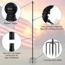 8 FT Tangle Free Flag Pole in Ground, Thickened Stainless Steel with 5 Prongs Base, Heavy Duty Flag Pole Holder, Flagpole Kit for Residential or Commercial (1 Pack, Black, Without Flag)