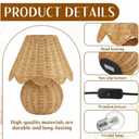 Rattan Table Lamp with Woven Base and Woven Lampshade Decorative Boho Table Lamp Farmhouse Tabletop Decoration for Living Room Bedrooms Nightstand Bedside Tabletop, Bulbs Include