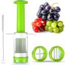Grapes Cutter for Toddlers, Fruit & Veggie Cutter for Kids Grape Slicer Kitchen Tool, Perfect for Fruit Salads, Snacks, and Cake Decorations-Green Container-Green DoubleBlade