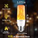 HoogaLife Flame Light Bulbs, E26 Led Light Bulb with Effect of Real Candle Fire Light, 4w Flame Bulb with Upside Down Effect, for Christmas Halloween Home Party Holiday House Room Porch