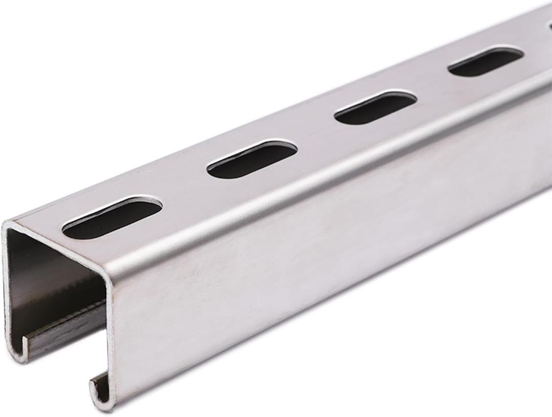 Metal Strut Channel With Slotted Back 200mm/7.87" - 304 Stainless Steel U Channel 1 Pcs Framing - Efficient Support Solution (Thickness 1.5mm, Size 41x41mm)