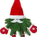 18inch Christmas Gnome Wreath for Front Door Artificial Pine Needle Christmas Gnome Wreath with Snowflake Gloves Cute Swedish Tomte Door Wreath Hanging Ornaments for Porch Window Home Decor