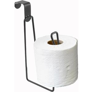 Toilet Paper Holders, Over The Tank Toilet Paper Holder Stand, Bathroom Metal Toilet Paper Holder Dispenser Reserve for Bathroom Storage and Organizatioz (Matte Black)