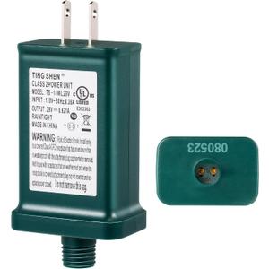 Enhon 29V LED Power Supply, UL Certification LED Transformer Replacement Class 2 Power Supply, Low Voltage Transformer US Plug Adapter for Christmas Tree Light, Green, Right Positive(TS-18WL29V)