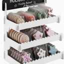 HOTCAN Cookie Display Stand for Bakers & Vendors - Wooden Cookie Stand with Chalkboard Sign for Market Booths, Craft Fairs & Events - Tiered Cookie Display for Cupcakes, Muffins & Pastries (White)