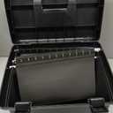 Pendaflex Portable File Box with File Rails, Simple Document Storage, File Bin for Home and Office, Hinged Lid with Double Latch Closure, Black, 3 Black Letter Size Hanging Folders Included (41742AMZ)