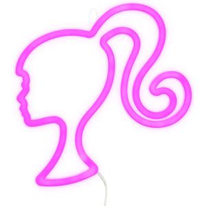 Paladone Barbie LED Neon Light - Officially Licensed Iconic Pink Doll Shaped Lamp, USB Powered, Girls Bedroom Accessories & Decor
