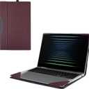 Case Cover for 16 Inch Samsung Galaxy Book5/4/3 Pro 360&Galaxy Book4/3 Pro&Galaxy Book 4/3 Ultra[Not fit Galaxy Book4/3 360],2-in-1 Sleeve, PU Leather Shell Case (Wine red)