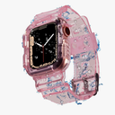 Blingbrione Clear Band Compatible Apple Watch Women 38mm 40mm 41mm 42mm 44mm 45mm 46mm Men,Transparent Jelly Soprt Strap with Cover Case Protector for iWatch Series 10 9 8 7 6 5 4 3 2 1 SE Blue Pink White Fluorescent Green