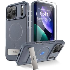 Magnetic for iPhone 17 Pro Max Case with Stand[Compatible with MagSafe] Slim Invisible Kickstand, Protective Anti-Fingerprint Phone Cove 6.9", Blue