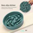 8.26 in Deep Green Ceramic Slow Feeder Dog Bowl for Medium and Large Breed,Pet Feeding Dog Food Water Dish Heavy Weighted,Puppy Bowl for Fast Eaters,Puzzle Slow Eating Dish Modern Maze Meteor