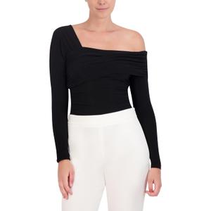 BCBGMAXAZRIA Women's Long Sleeve Asymmetrical Knit Top (Small, Black) BCBGMAXAZRIA Women's Long Sleeve Asymmetrical Knit Top (Small, Black)