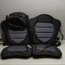 2 Seat Ultra Thick Kayak Seat Cushion with Storage Space Back Cushion 19" x 21" , Bottom Cushion 16" x 13" ( Black and grey )