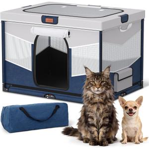 LOOBANI Foldable Dog Playpen for Small DogsSturdy Puppy Playpen Indoor Outdoor with Full-Zip Washable Fabric Enclosure, 690D Waterproof Oxford Fabric, Portable Pet Crate with Carry Bag,32''x24''x22''