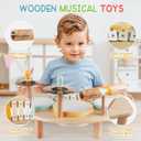 Kids Drum Set Montessori Musical Instruments for Toddlers 1-3, Wooden Baby Drum Kit with Xylophone, Preschool Music Toys for Early Learning, Educational Birthday Gift for Boys Girls (Multicolored)