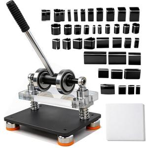 Leather Cutting Machine 1.8 Ton, Portable Manual Press Die Cutter Dual Guide Shafts Die Cut Machine with 39-Piece Professional Hole Punch Kit for Leather, Fabric, Plastic & More — DIY Craft Essential