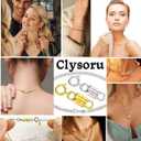 2 x Clysoru Necklace Clasps and Closures 14k Gold and Silver Beads Chain Extender Necklaces Bracelet Safety Locking Jewelry Clasp Converter (10pcs Golden)