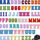 78PCS Iron-on Letter Patches A-Z Embroidered Alphabet Applique Sew-on Letter Patches with Iron-on Adhesive for Decorating Repair Hats Shirts Jeans Bags
