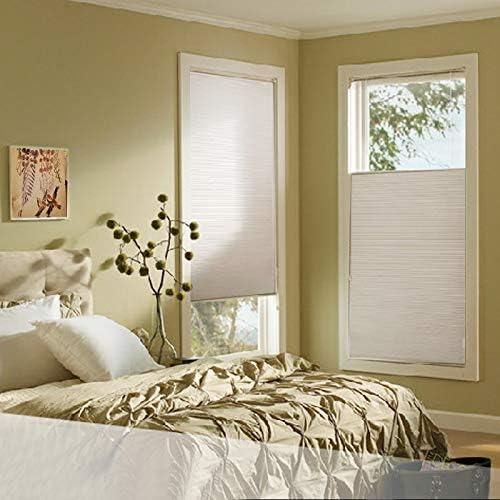 Cordless Cellular Honeycomb Window Shades, Top Down Bottom Up Free Stop Custom Made Light Filtering UV Protection Beige Window Blinds, 29" W x 72" L