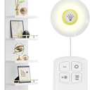REIBII 8 Tier Wall Shelf Unit, White Lack Shelf, Vanity Floating Shelves with LED Light, Display Floating Shelves for Bedroom, Livingroom, Office