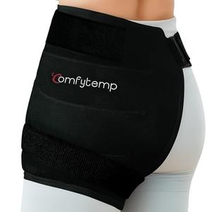 Comfytemp Hip Ice Pack Wrap for Sciatica Pain Relief, Hip Replacement Kit After Surgery, Reusable Gel Ice Pack for Injuries, Hot Cold Compress Recovery Item Physical Therapy for Men Women, Black (S/M)
