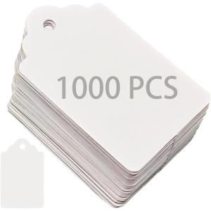 1000PCS White Blank Unstrung Price Tags, 1.75 x 1.093 Inches - Premium Quality Durable Paper Hang Tags for Clothing, Retail, Yard & Garage Sales, Ideal for Gift Labeling and Sale Pricing