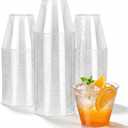 N9R 100PCS 9 oz Clear Plastic Cups for Cold Beverages, Disposable Plastic Cups Tumblers, Heavy Duty Cocktail Cups for Parties, Weedings, Events and Gatherings