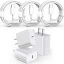3 Pack Fast Charger iPhone,Apple MFi Certified6FT iPhone Charger Fast Charging USB C Block Wall Adapter 6 Foot Type C to Lightning Cable for iPhone 14 Pro Max/14 Plus/13 Pro/12/12Pro/11/XS/X,AirPods (White)