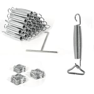 24 Pcs Replacement Trampoline Springs + 24 Pcs Triangle Ring Buckle + 1Pcs T Hook Heavy Duty Galvanized Steel Replacement Trampoline Springs 5.5 inch Universal Trampoline Accessories