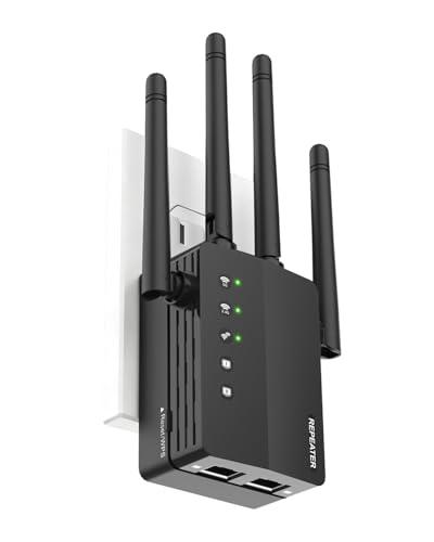 12880 Sq.Ft WiFi Extender Signal Booster, 1200Mbps WiFi Repeater, 105-Device Support, Simple Install, WiFi Extender with Wide Compatibility