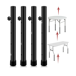 8 Pack Folding Table Risers, 4 Levels Adjustable Height Folding Table Leg Extenders, Heavy Duty Metal Table Leg Extensions Raise Table Height 3.6in | 6.77in | 10in | 13in