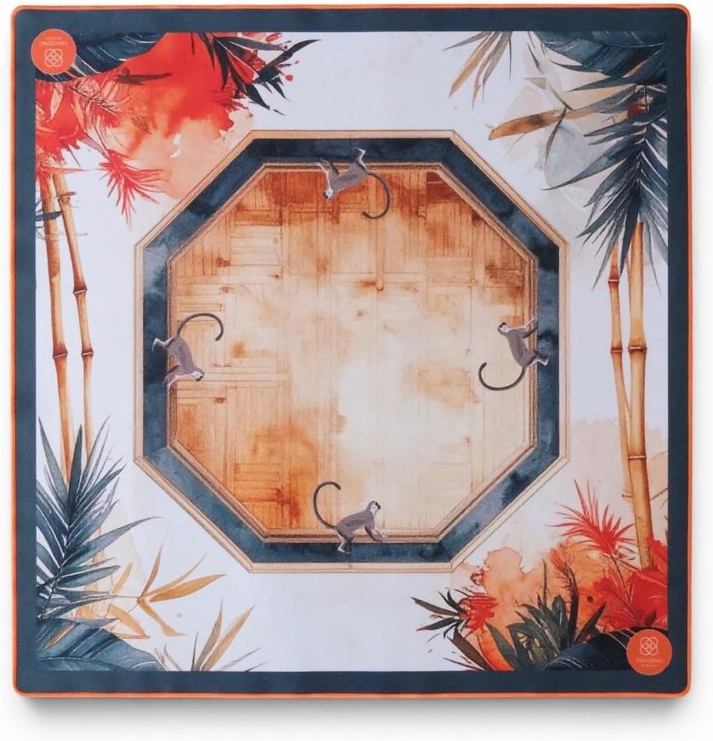 American Mahjong Mat – 31.5" x 31.5" Table Mat, Canvas Bag, Terra Earth Tone Design