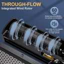 Air Curtain Black 48 Inch 2 Speeds Remote Control All-copper wire motors