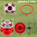 Hummingbird Feeder Bottom Base Replacement Parts Set Plastic Outdoors Hummingbird Feeder Bottom Moat Hook Brushes Bird Replacement Accessories Set(Red,5 Pcs)