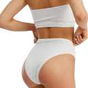 Womens High Rised Cotton Underwear Soft Breathable Panties Deep Length Briefs Underpant Multipack (Black,White, XS)