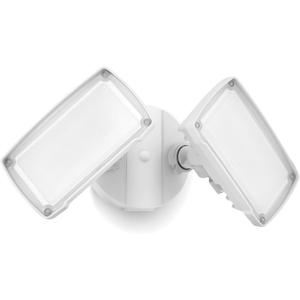 LUTEC 32W 3500LM Integrated Dual-Head LED Flood Light Outdoor,Switch Controlled LED Security Light,5000K Wall Mount Exterior Flood Light,P65 Waterproof for Garage, Yard, Patio-White