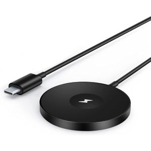 3 in 1 Magnetic Wireless Charging Station, 15W Fast Charger Compatible with iPhone 17/16/15/14/13/12 Series, Apple Watch 9-2/SE, AirPods Pro 3/2/1, for Bedside Desk Travel Home Office (Black)