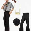Mens 70's Disco Outfit Retro 70s Mens Costume for Adults Perfect 70's Theme Clothes for Parties, L