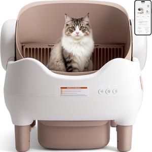 Self Cleaning Litter Box, Automatic Cat Litter Box with APP Control, Odor-Free Waste Disposal Includes Trash Bags, Large Waste Bin, Open-Top, for Multiple Cats Self Cleaning Litter Box, Automatic Cat Litter Box with APP Control, Odor-Free Waste Disposal Includes Trash Bags, Large Waste Bin, Open-Top, for Multiple Cats