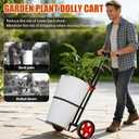 Garden Plant Dolly Cart with Wheels, Heavy Duty Plant Caddy with Adjustable Grabbing Arm, Potted Plant Mover with Suction Cups & Secure Strap, Indoor and Outdoor Gardening Cart Plant Pot Lifter