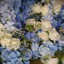Giegxin 4 Pcs Standing Wedding Aisle Flowers Floral Arrangements, Bule | Artificial Rose Arrangements for Ceremony Church Backdrop, Chair Decorations for Reception Outdoor Indoor Event